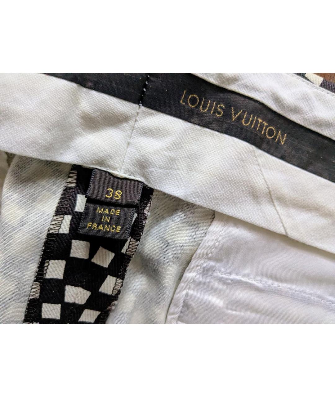 LOUIS VUITTON Мульти хлопковые прямые брюки, фото 4