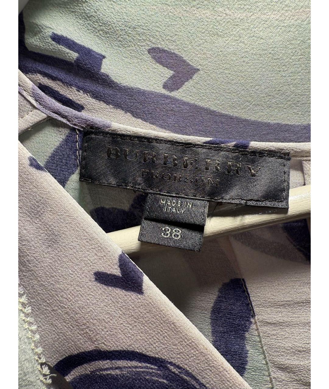 BURBERRY Мульти шелковое повседневное платье, фото 3