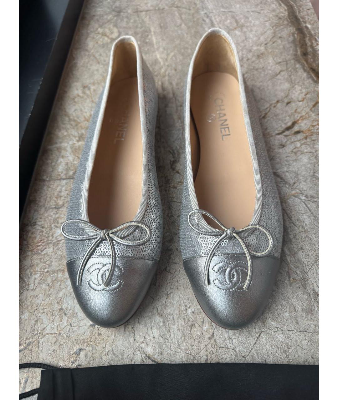 CHANEL Серебряные балетки, фото 2