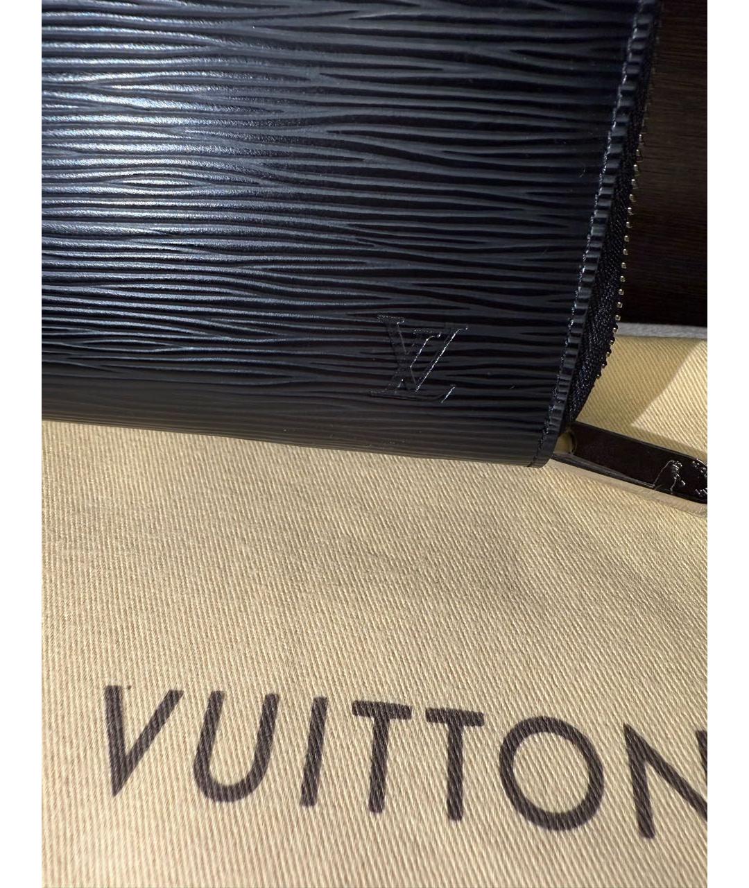 LOUIS VUITTON Черный кожаный кошелек, фото 2
