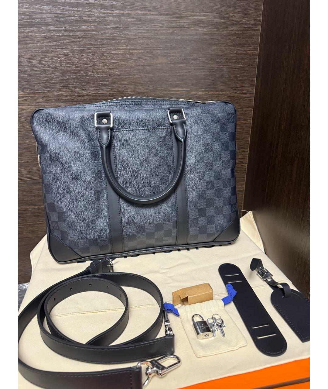 LOUIS VUITTON Черный портфель, фото 6