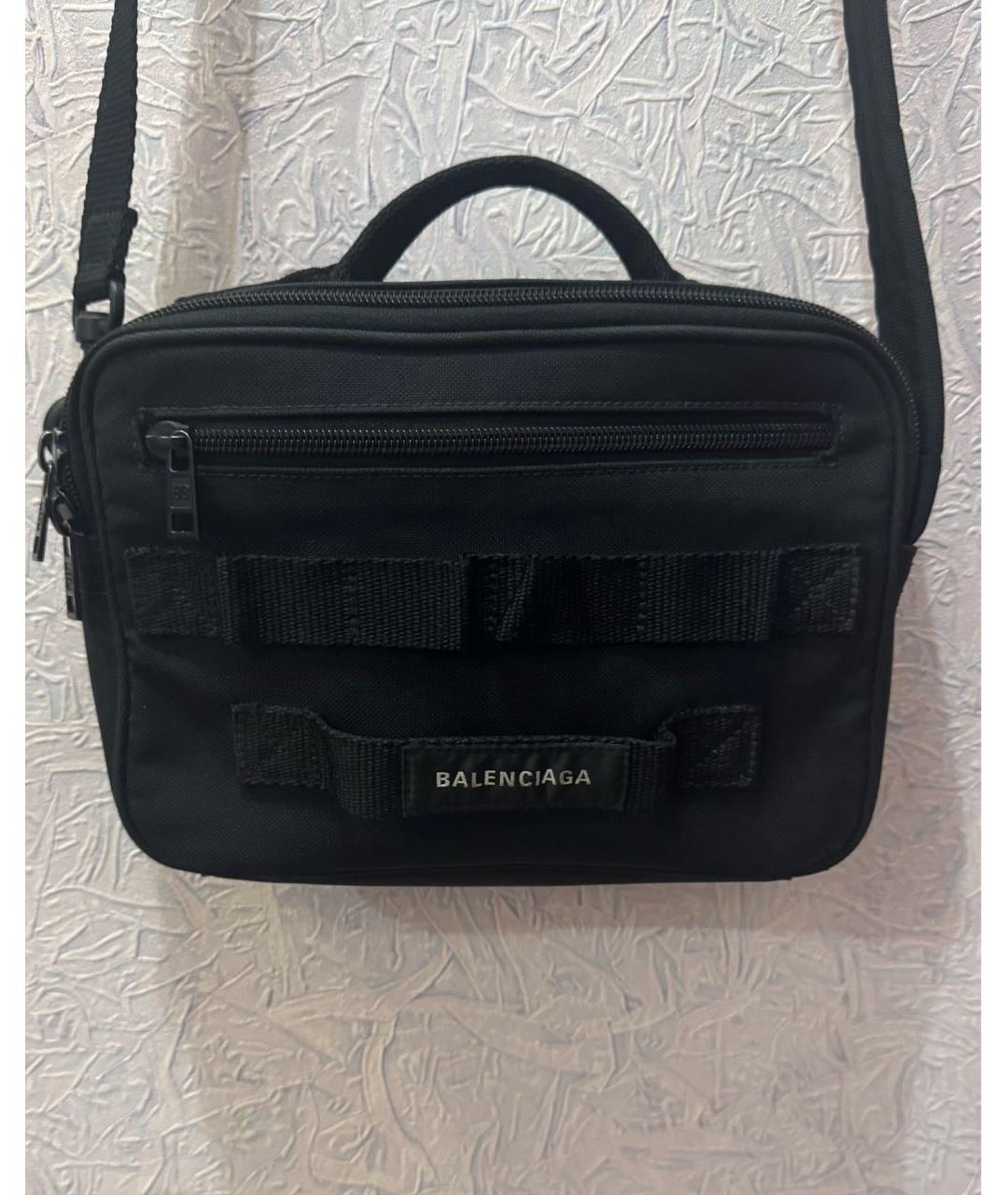 BALENCIAGA Черная тканевая сумка на плечо, фото 2