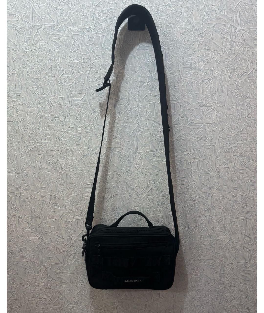 BALENCIAGA Черная тканевая сумка на плечо, фото 5