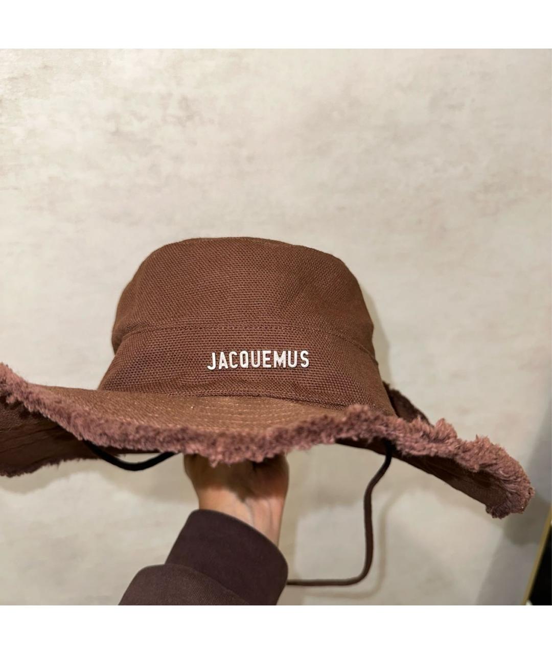 JACQUEMUS Коричневая хлопковая панама, фото 5