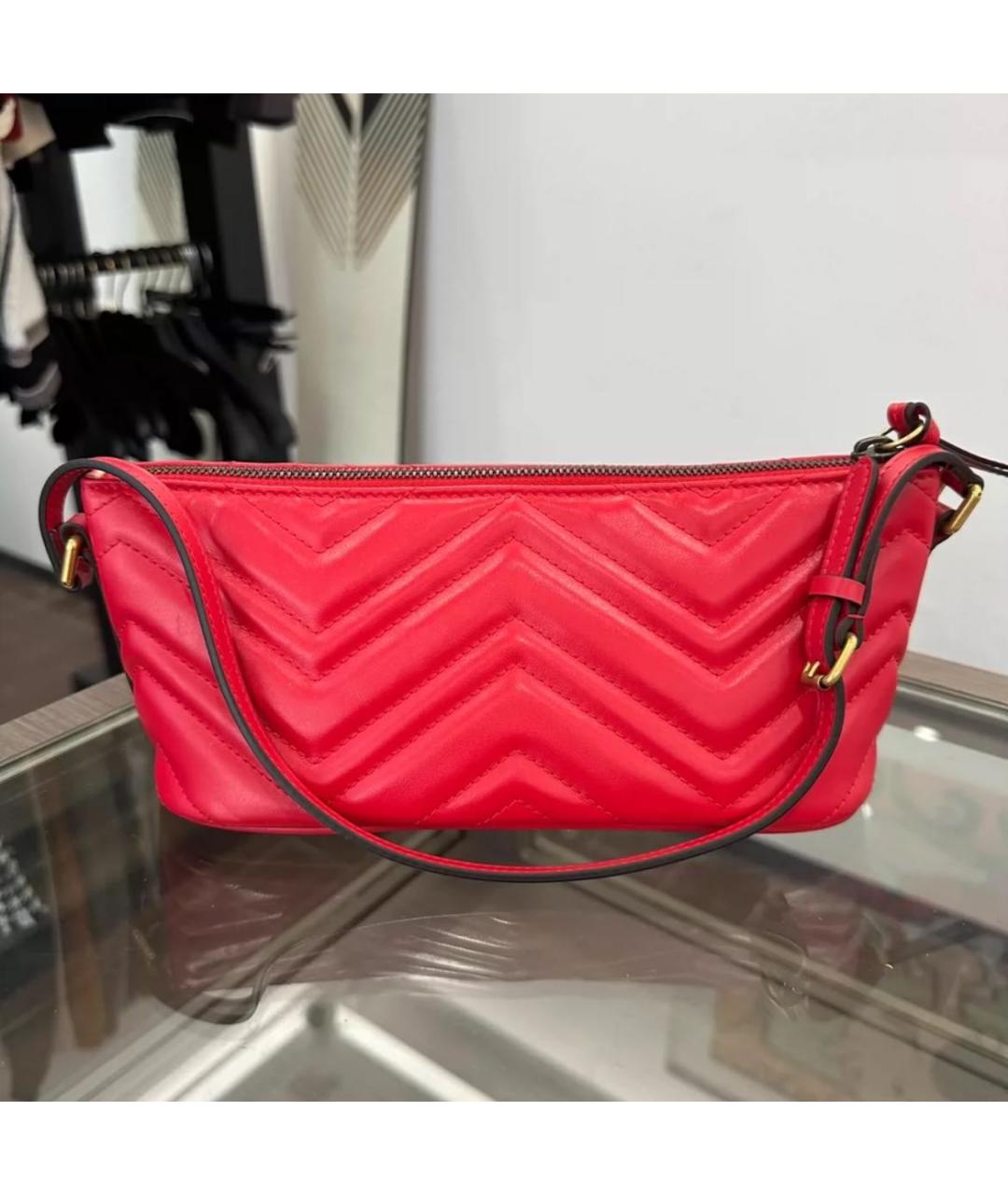 GUCCI Красная кожаная сумка с короткими ручками, фото 2
