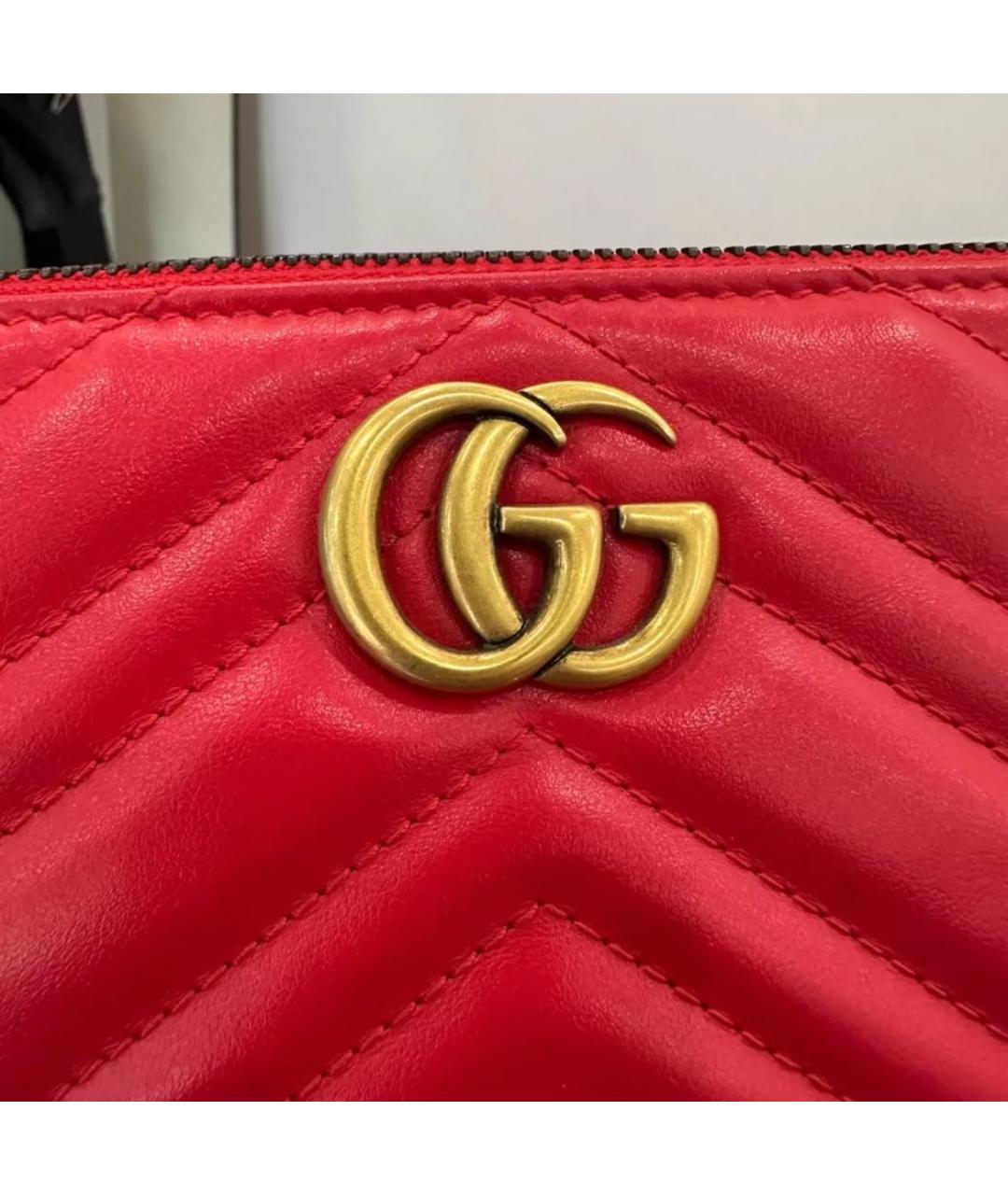 GUCCI Красная кожаная сумка с короткими ручками, фото 4