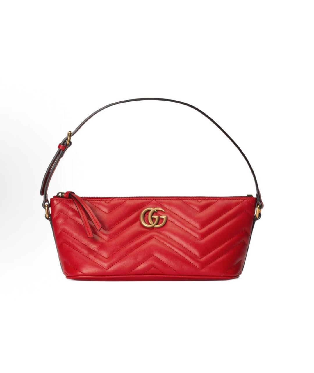 GUCCI Красная кожаная сумка с короткими ручками, фото 7