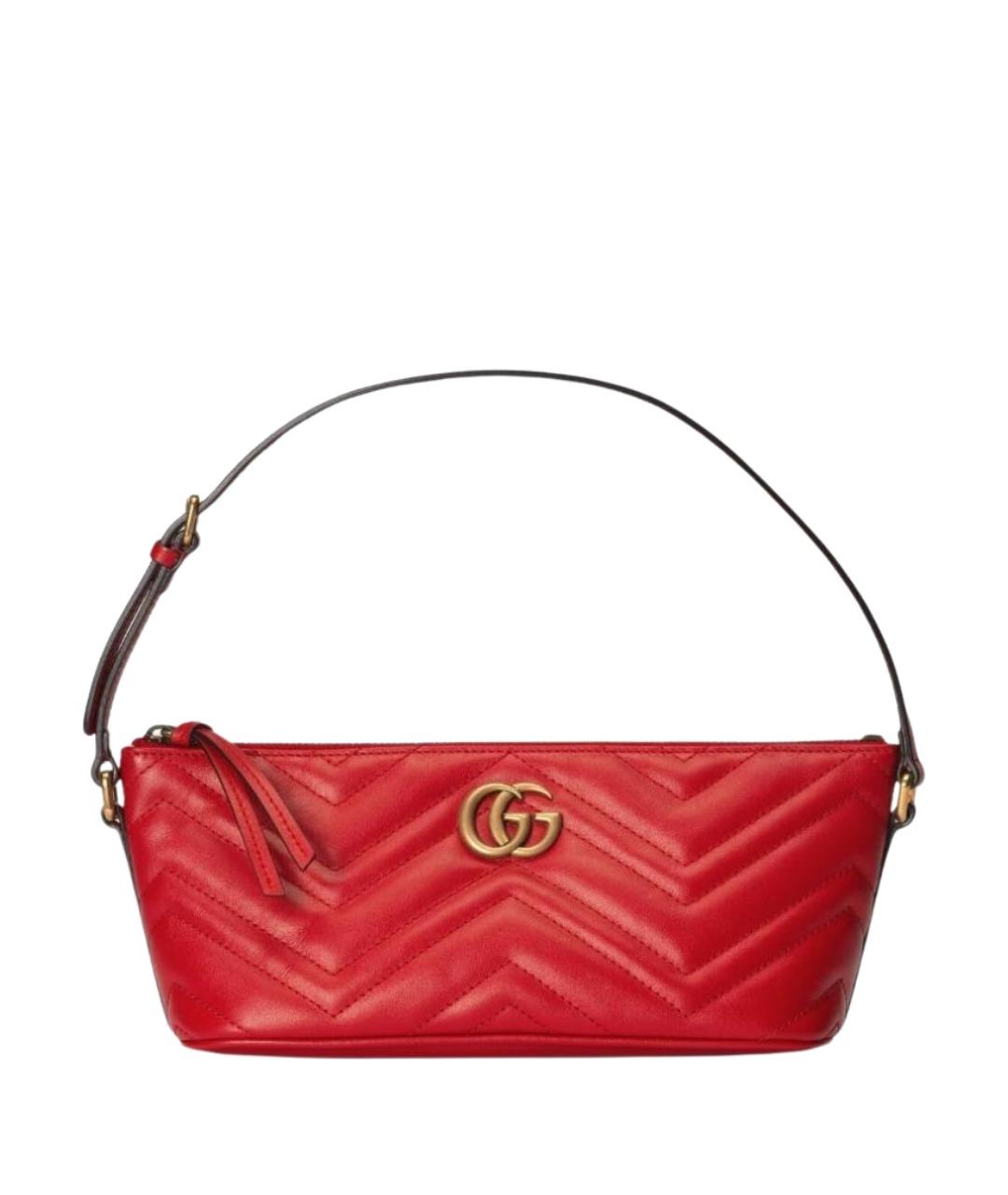 GUCCI Красная кожаная сумка с короткими ручками, фото 1