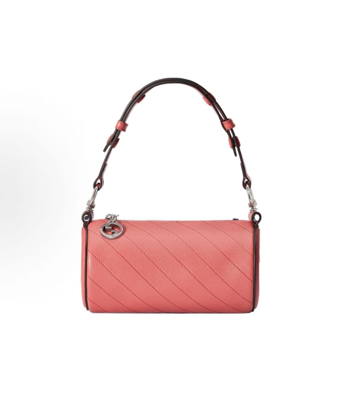 GUCCI Коралловая кожаная сумка с короткими ручками, фото 6