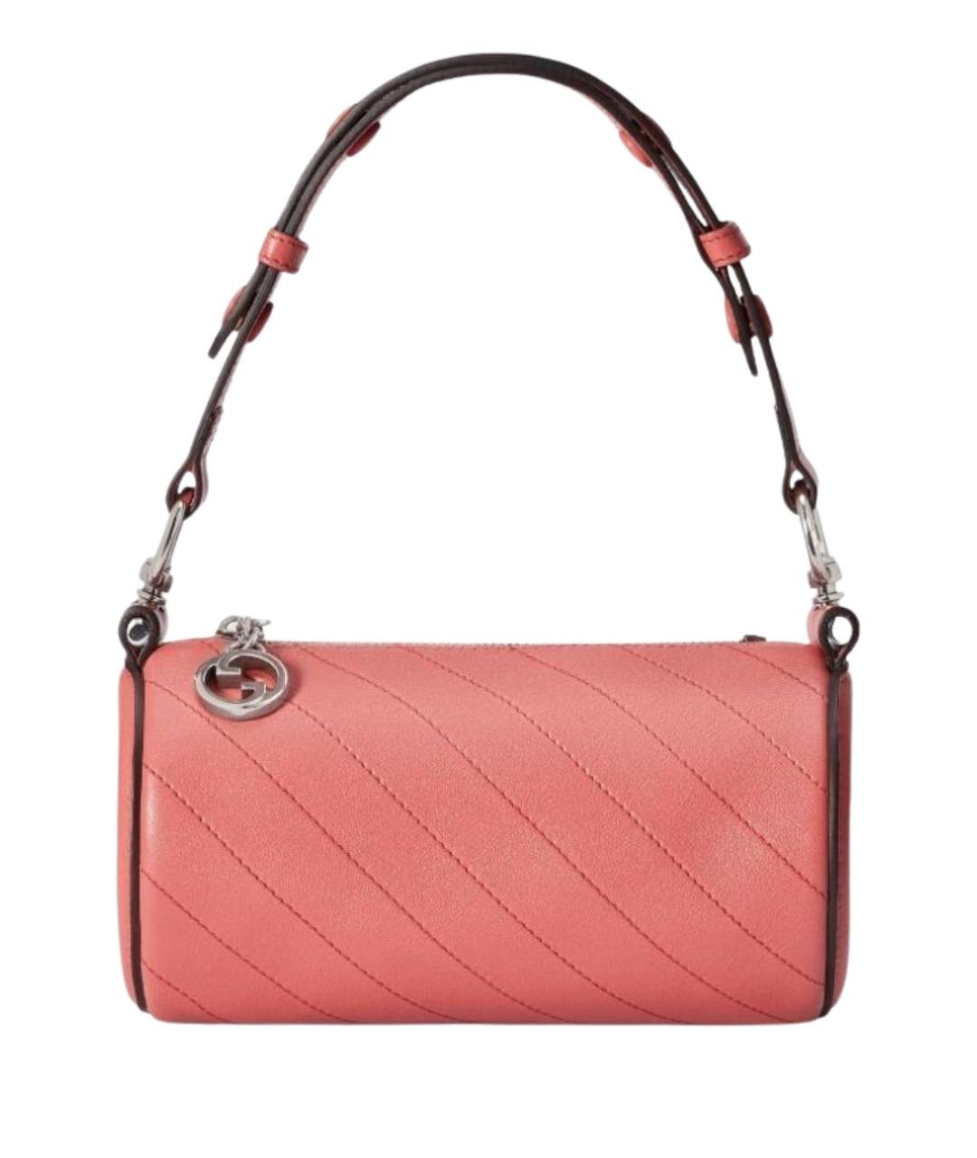 GUCCI Коралловая кожаная сумка с короткими ручками, фото 1