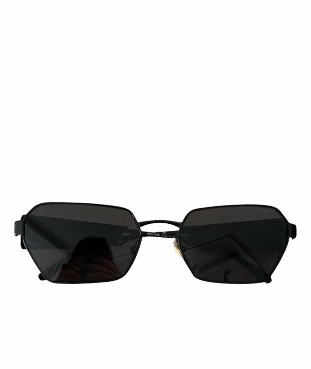 MIU MIU Черные металлические солнцезащитные очки, фото 1