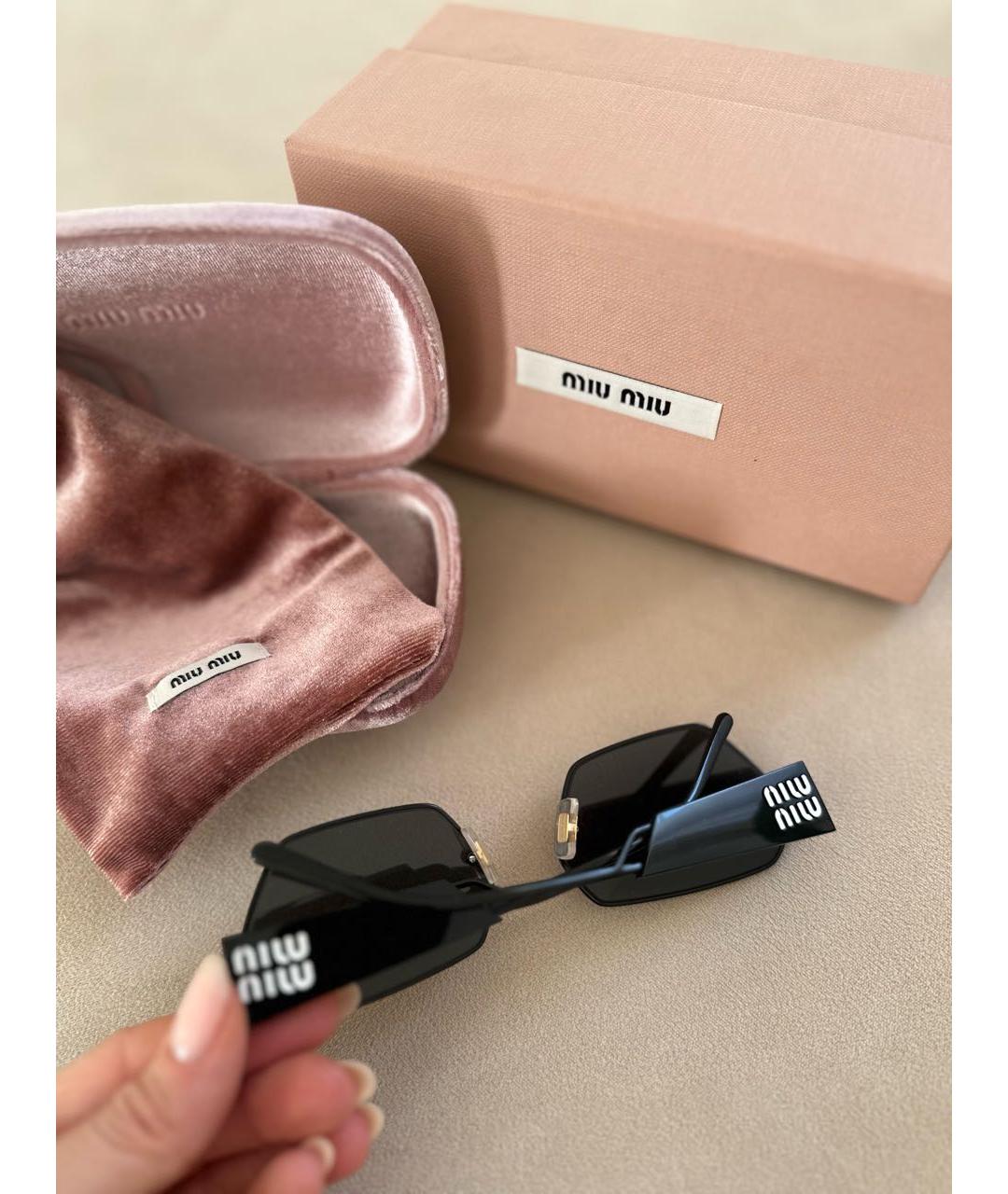 MIU MIU Черные металлические солнцезащитные очки, фото 4