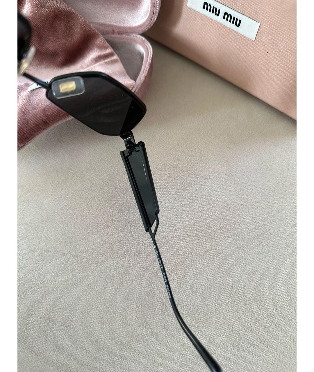 MIU MIU Черные металлические солнцезащитные очки, фото 6