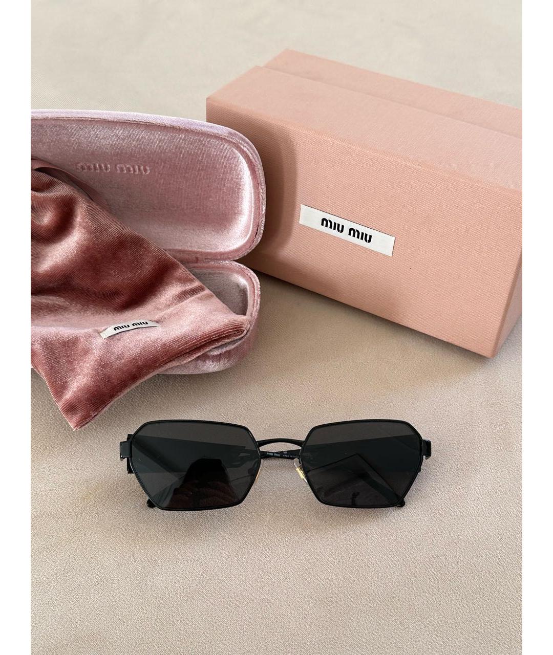 MIU MIU Черные металлические солнцезащитные очки, фото 7