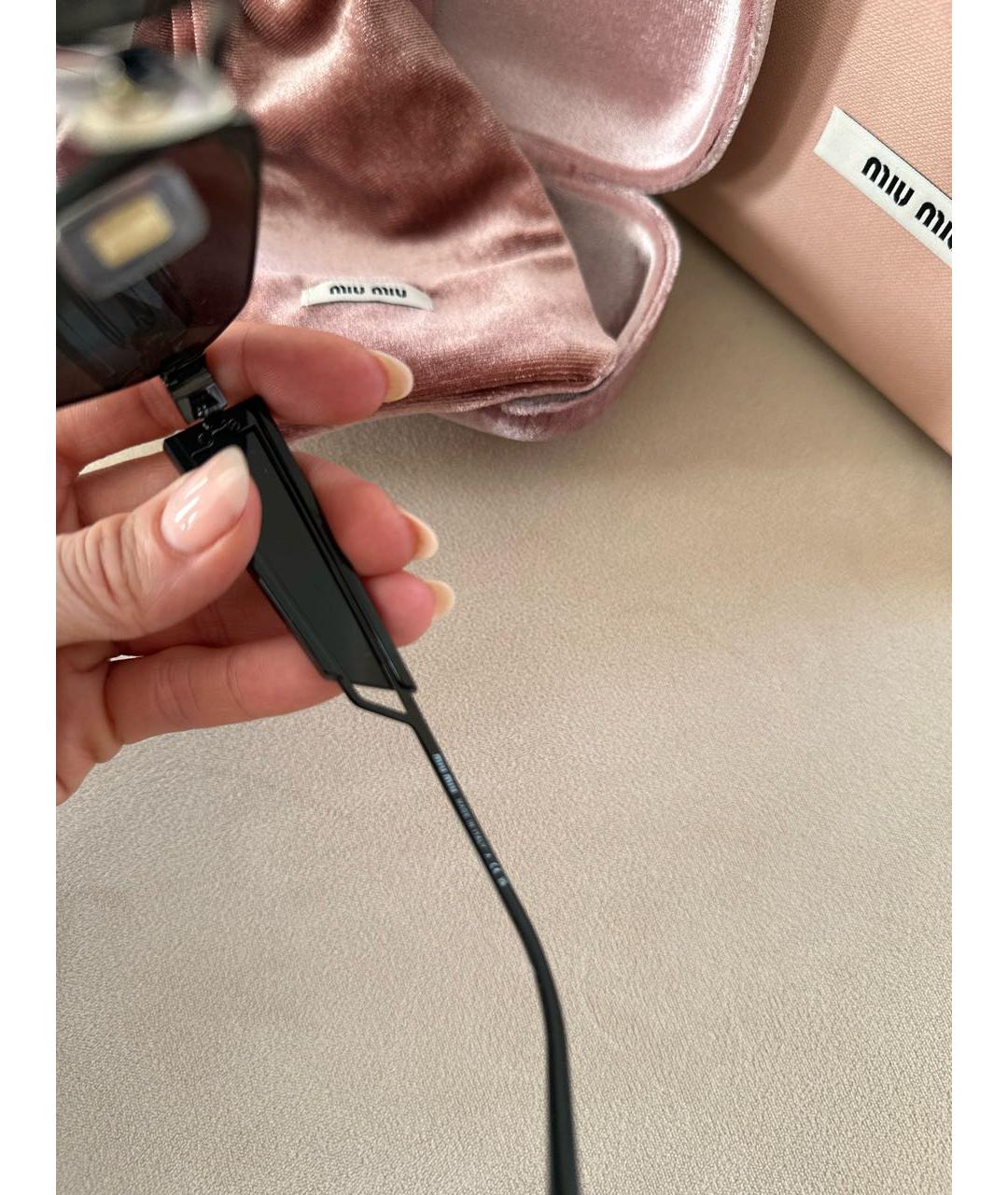 MIU MIU Черные металлические солнцезащитные очки, фото 5