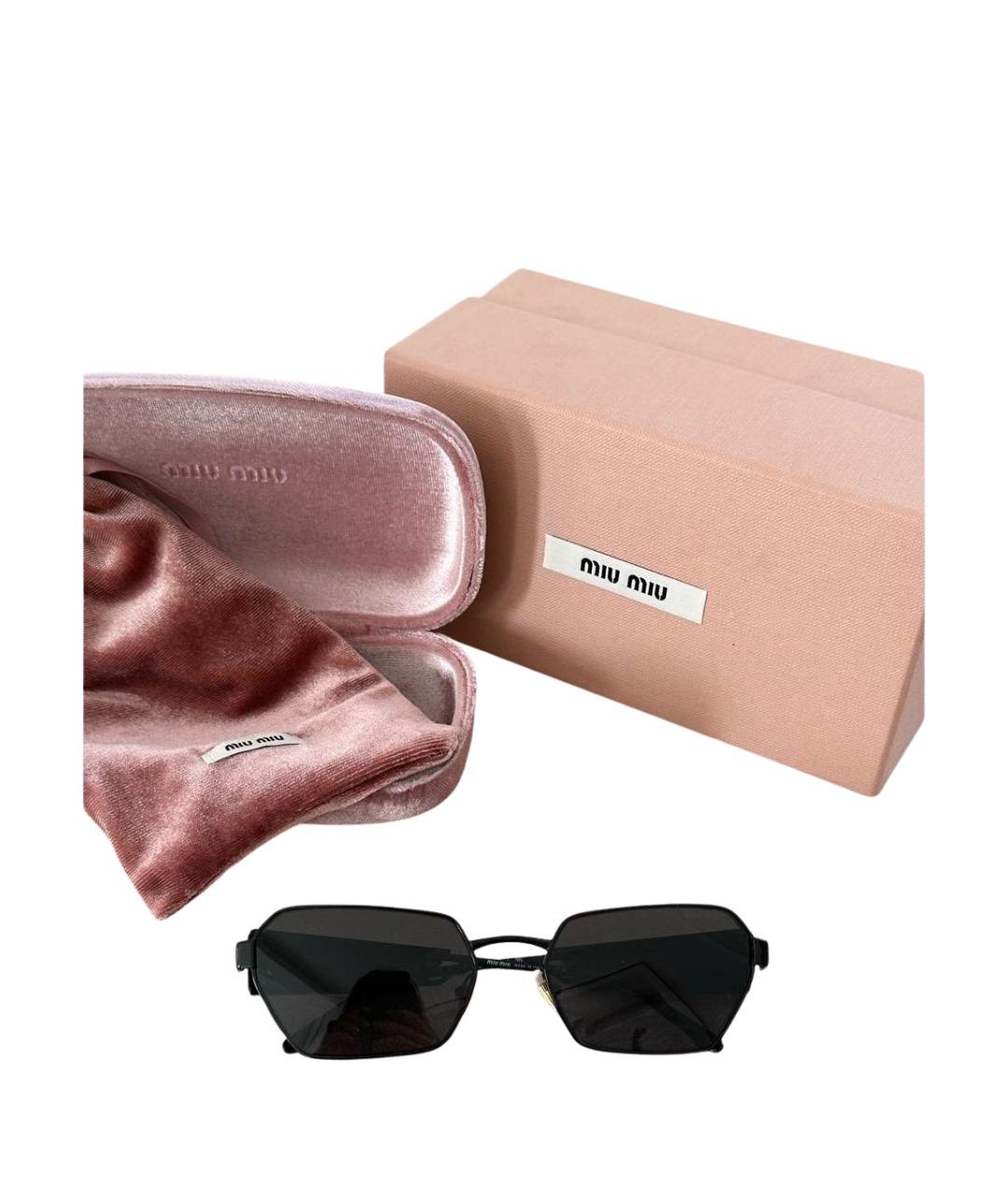 MIU MIU Черные металлические солнцезащитные очки, фото 8