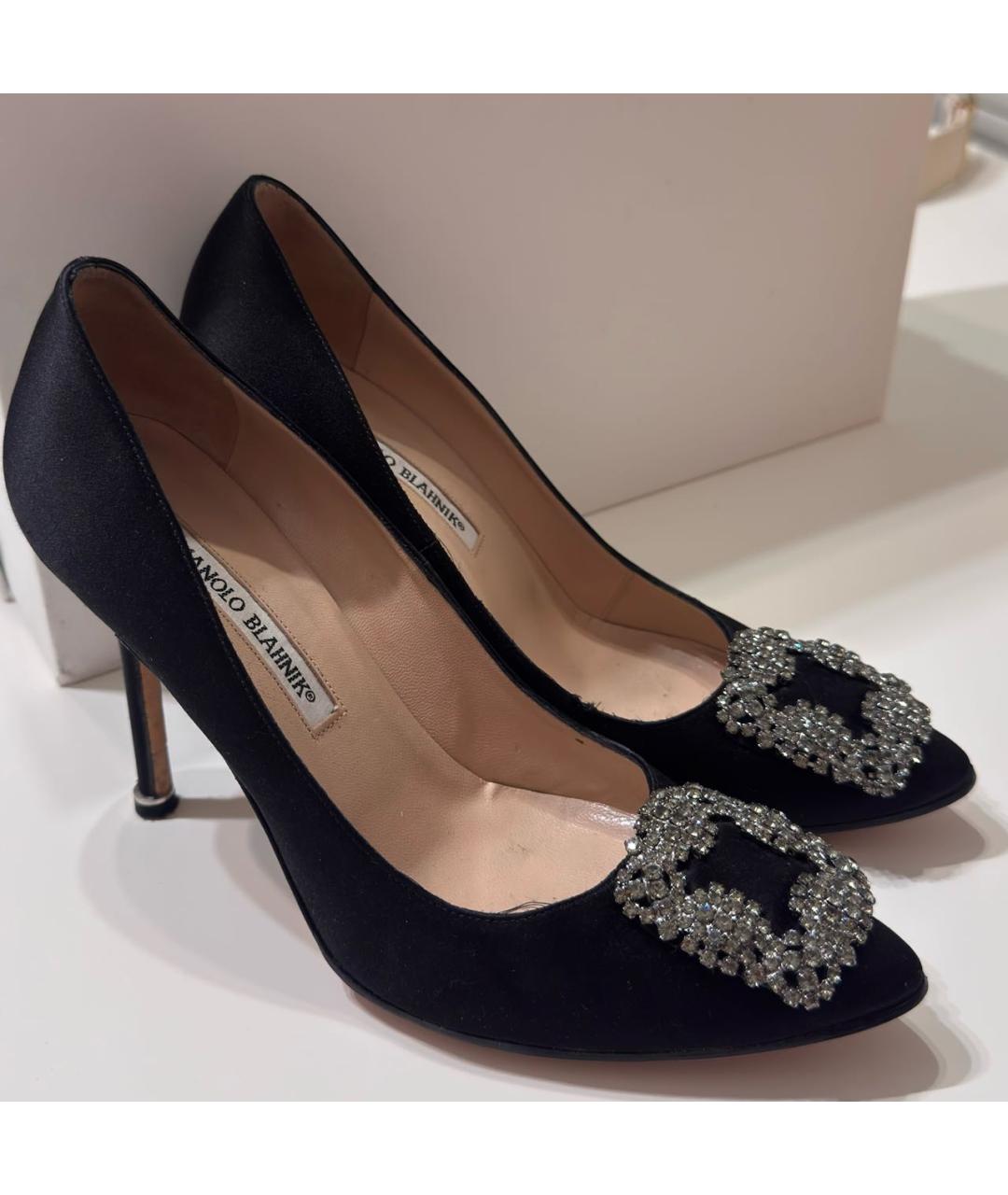 MANOLO BLAHNIK Черные текстильные туфли, фото 4
