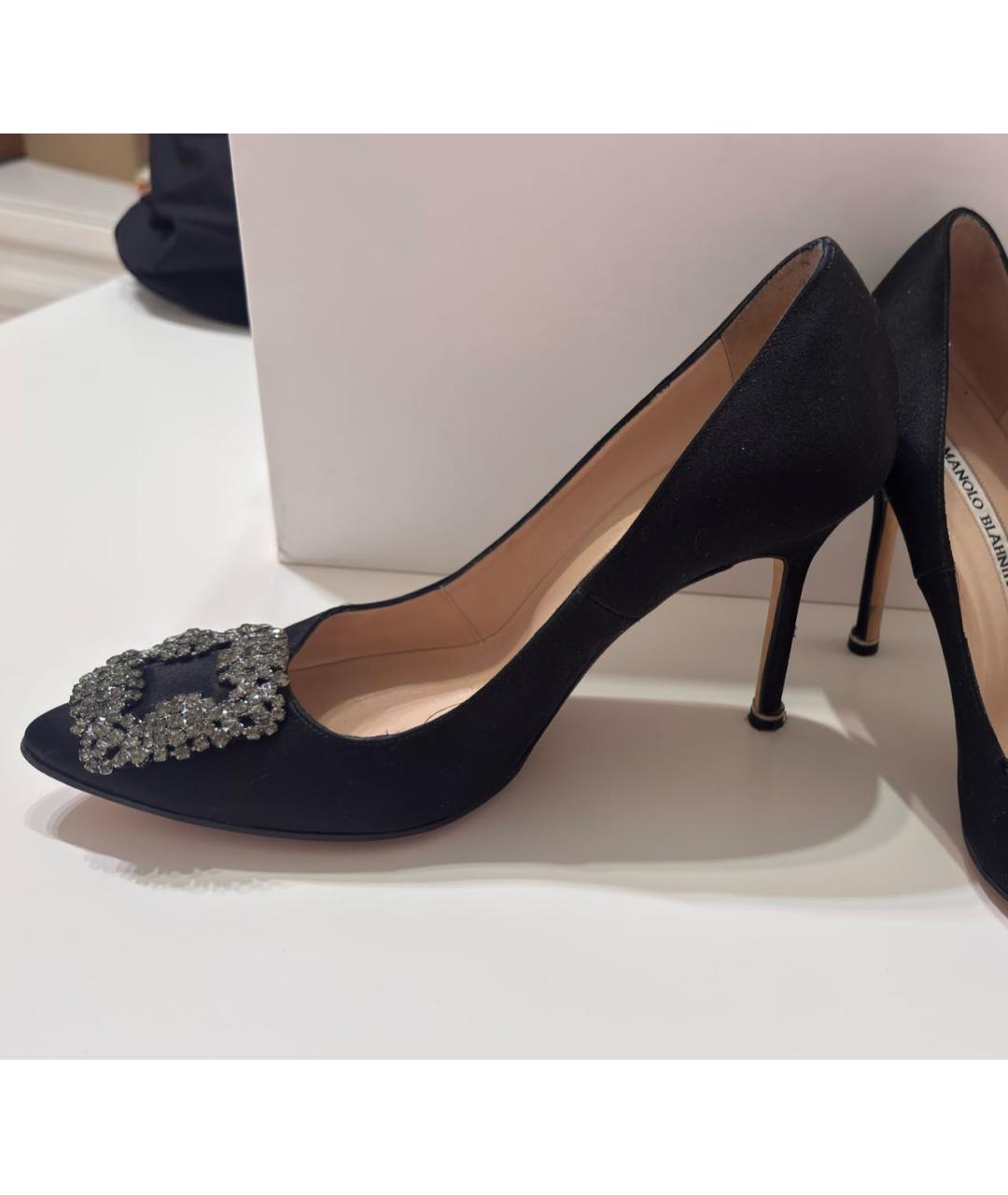 MANOLO BLAHNIK Черные текстильные туфли, фото 2