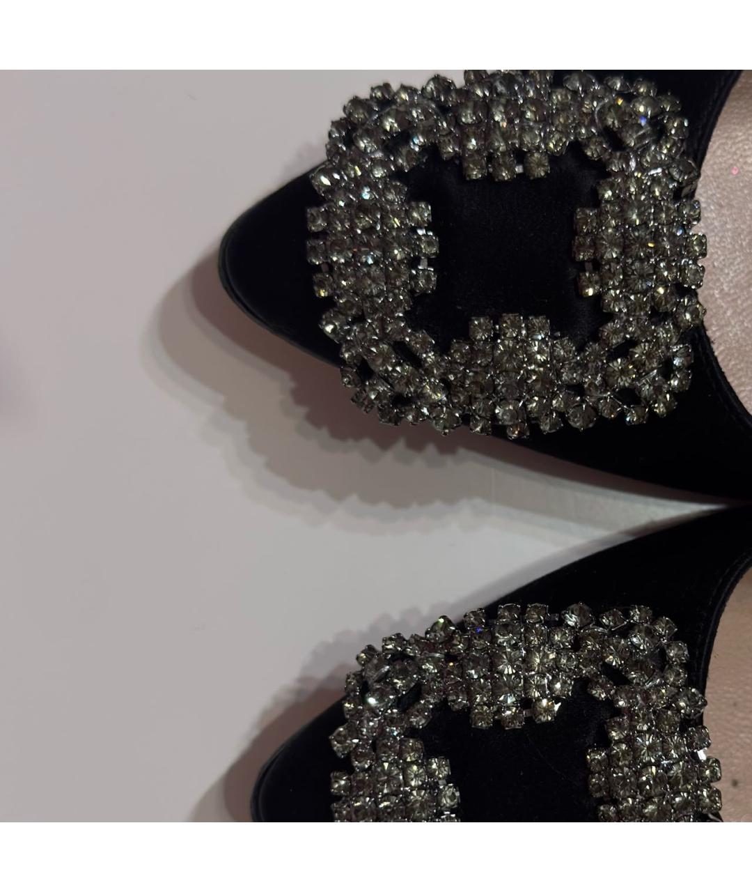 MANOLO BLAHNIK Черные текстильные туфли, фото 3