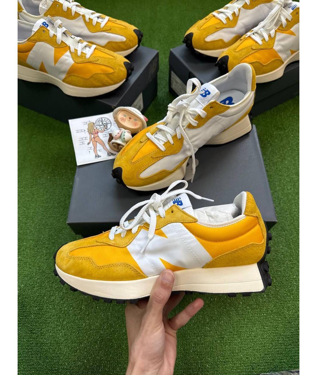 NEW BALANCE Желтые замшевые низкие кроссовки / кеды, фото 6