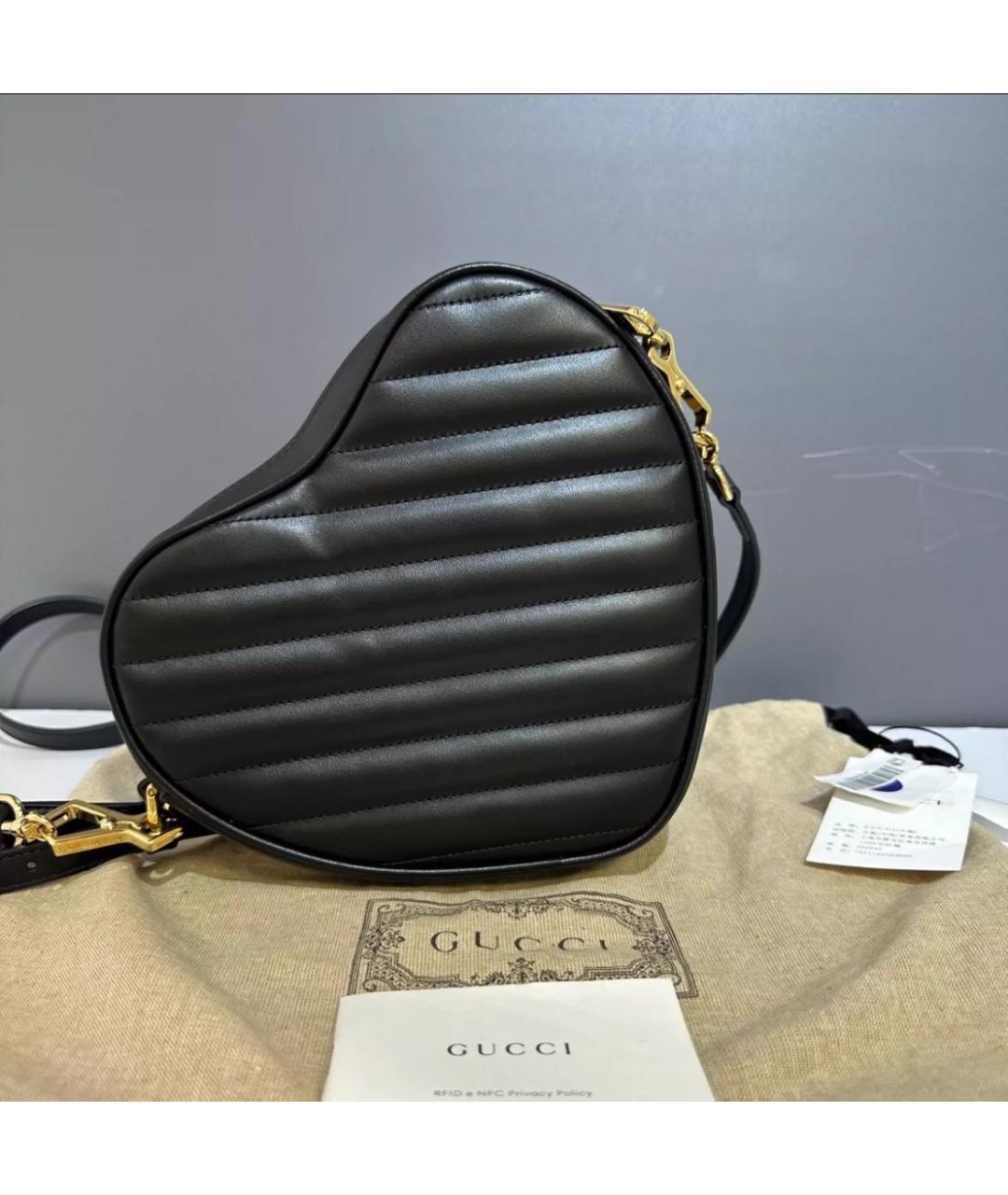 GUCCI Черная кожаная сумка через плечо, фото 3