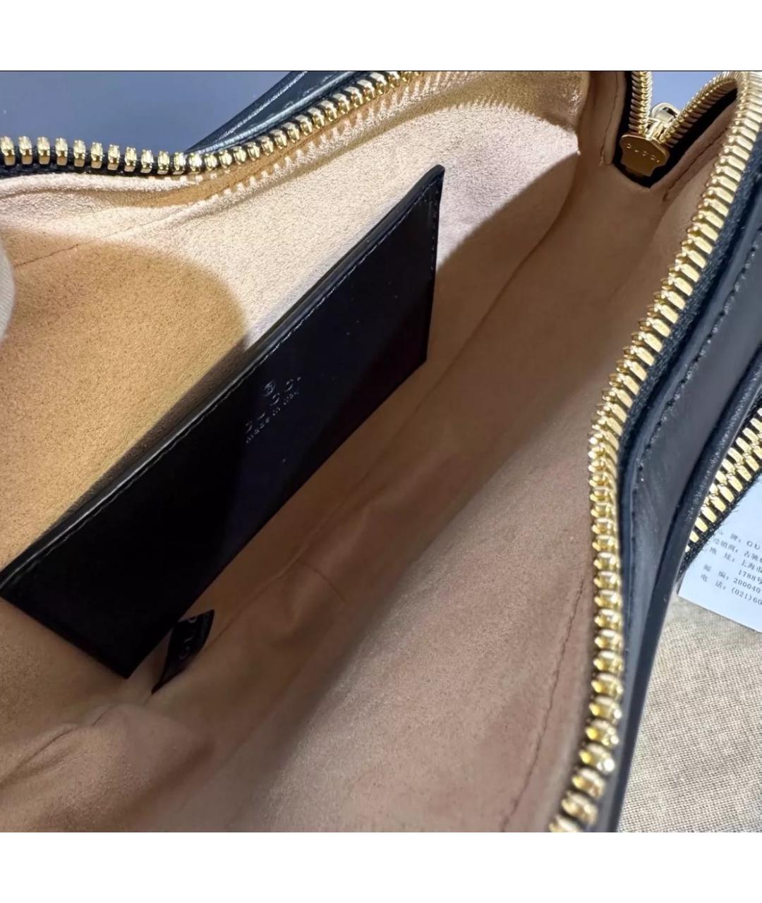 GUCCI Черная кожаная сумка через плечо, фото 4