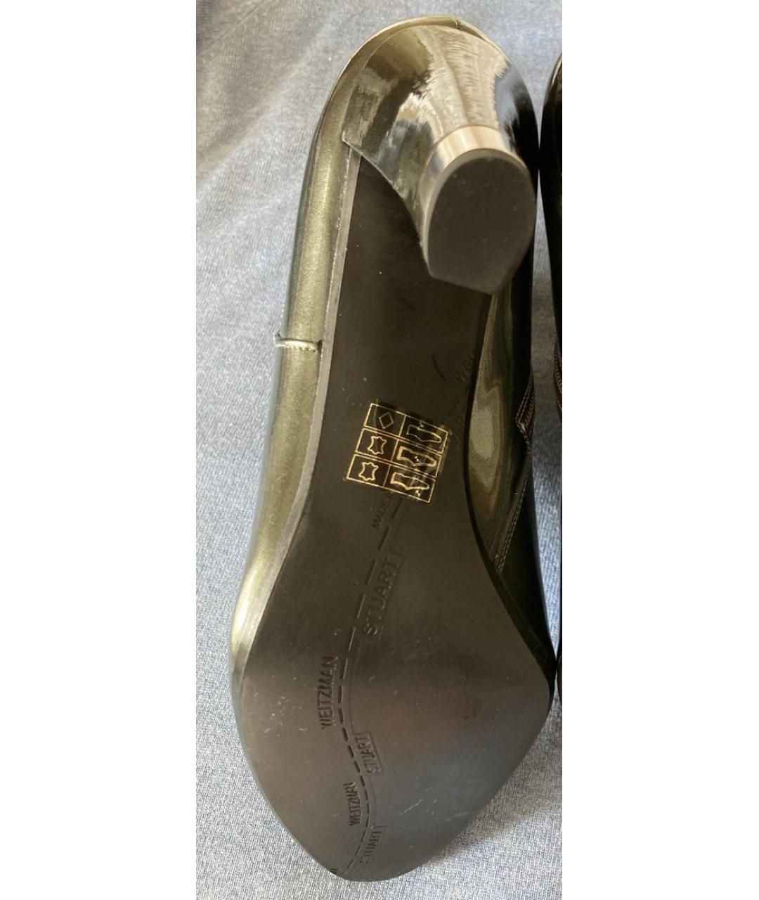 STUART WEITZMAN Хаки ботильоны из лакированной кожи, фото 5