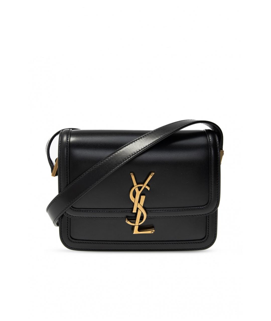 SAINT LAURENT Черная кожаная сумка через плечо, фото 1