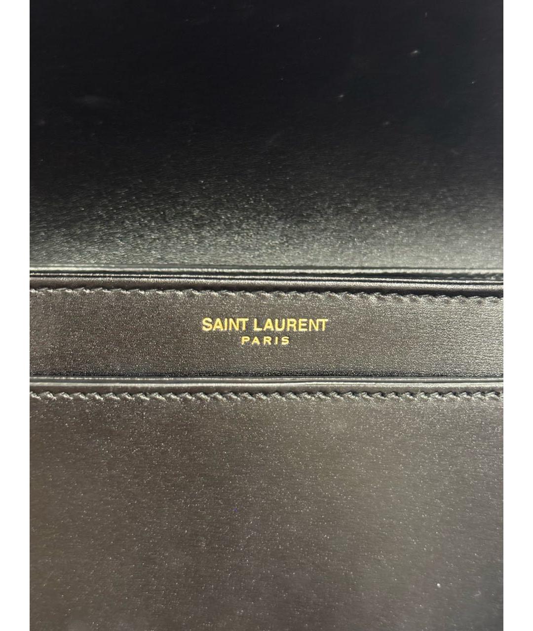 SAINT LAURENT Черная кожаная сумка через плечо, фото 5