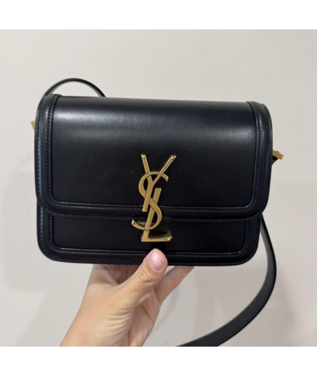 SAINT LAURENT Черная кожаная сумка через плечо, фото 8
