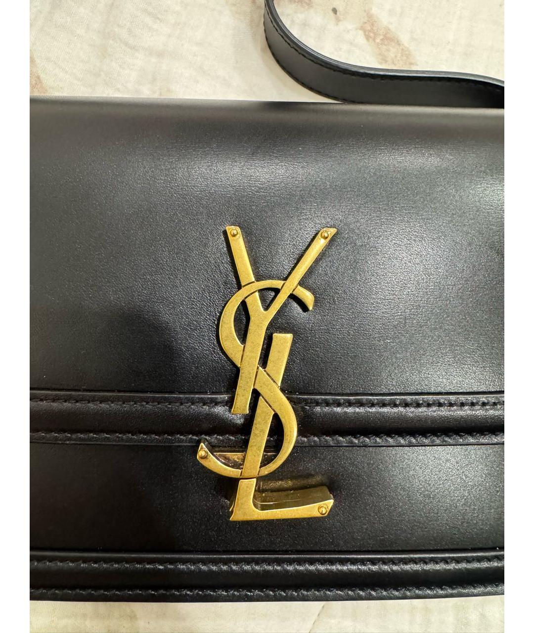 SAINT LAURENT Черная кожаная сумка через плечо, фото 3