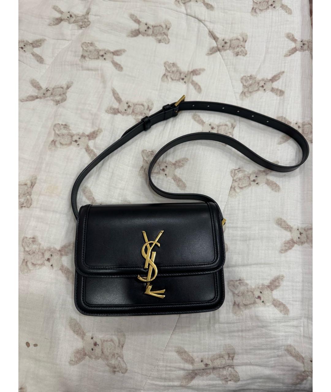SAINT LAURENT Черная кожаная сумка через плечо, фото 2