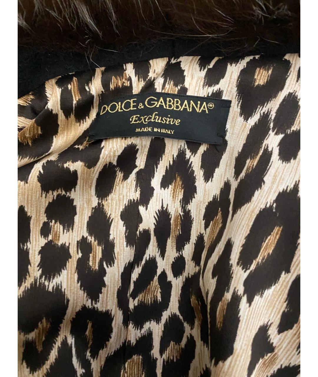 DOLCE&GABBANA Черное меховое пальто, фото 7