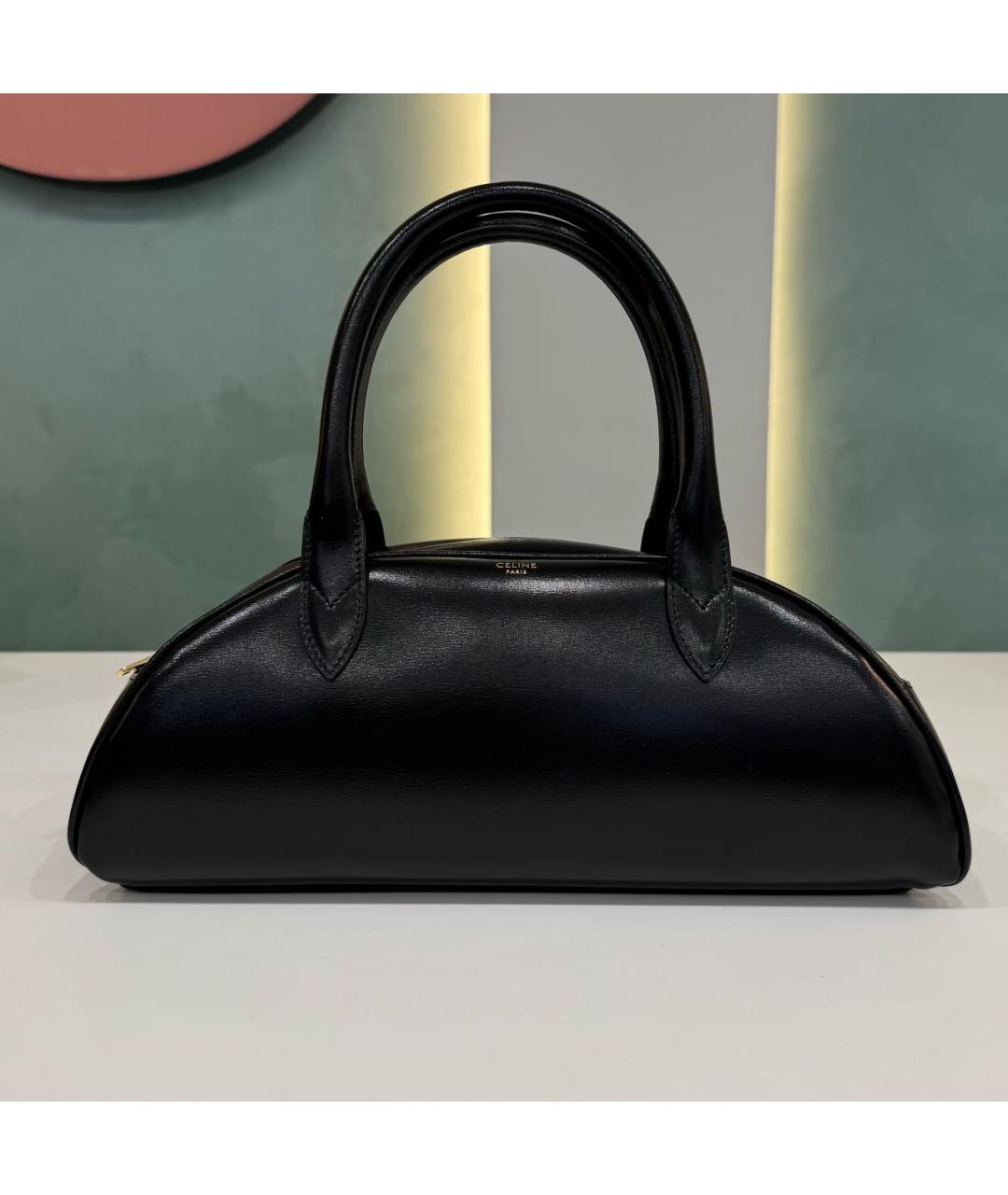 CELINE Черная сумка с короткими ручками из лакированной кожи, фото 9