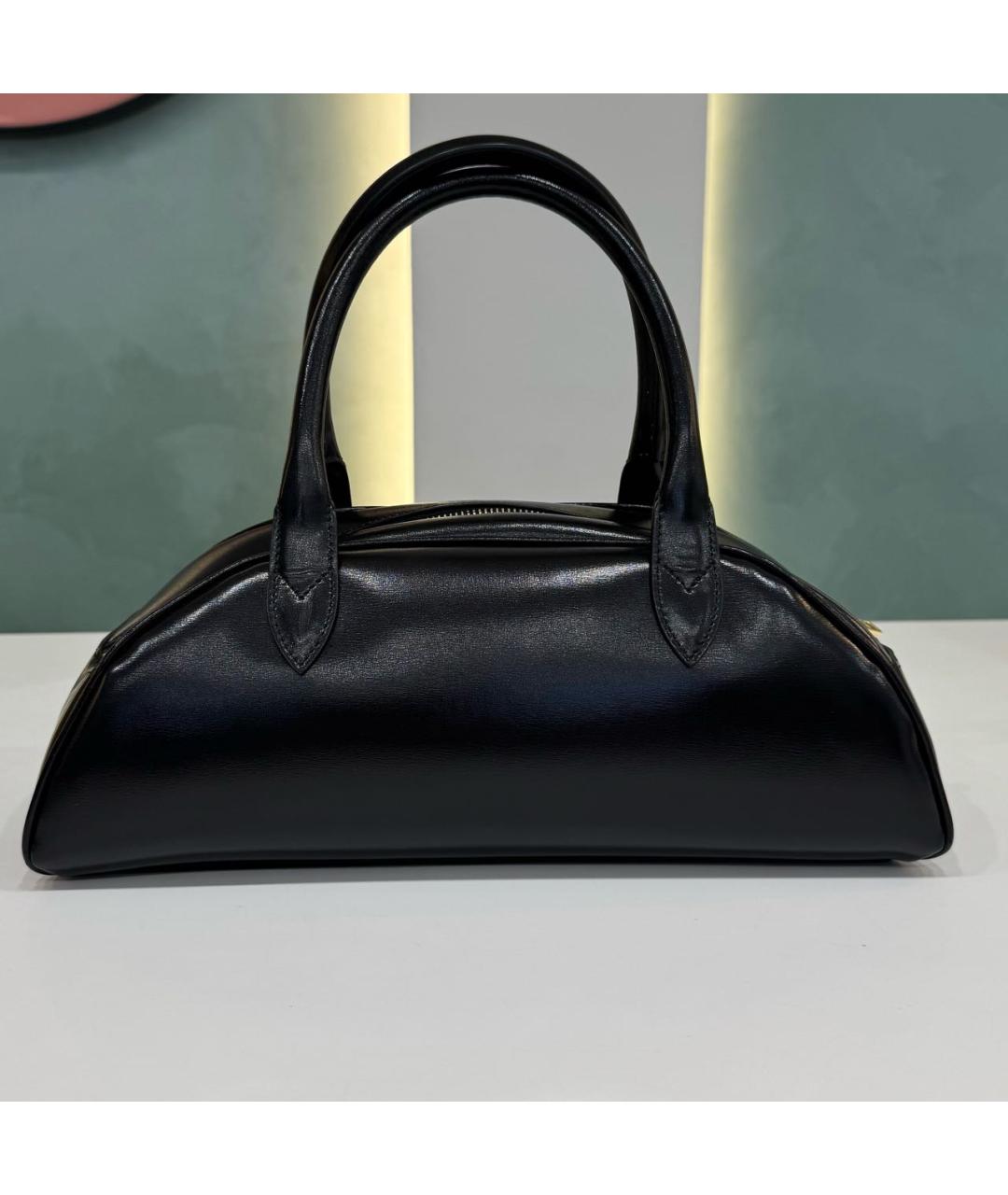 CELINE Черная сумка с короткими ручками из лакированной кожи, фото 3