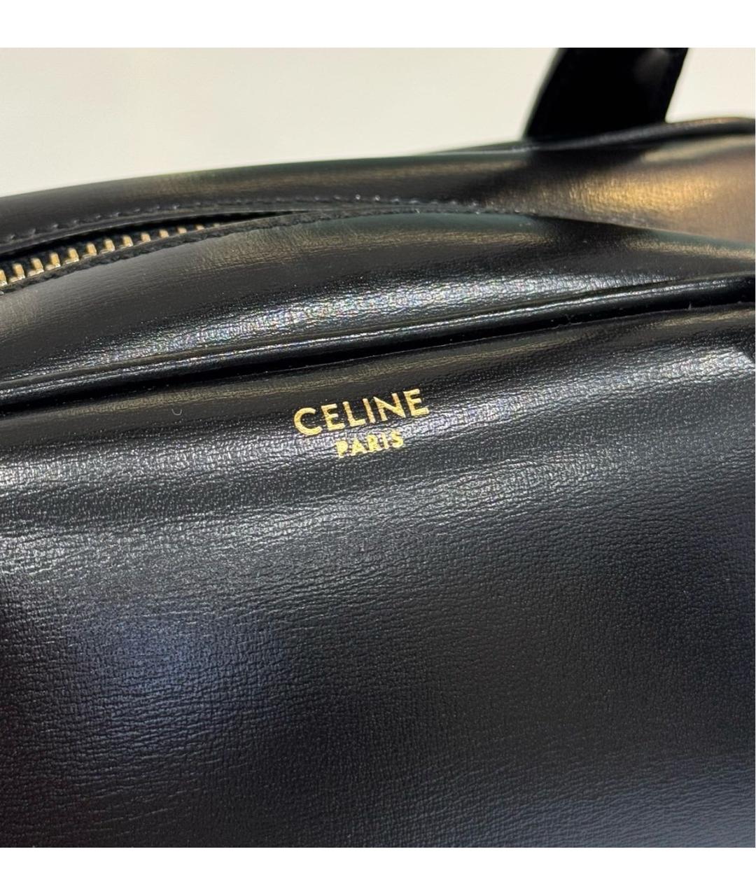 CELINE Черная сумка с короткими ручками из лакированной кожи, фото 4