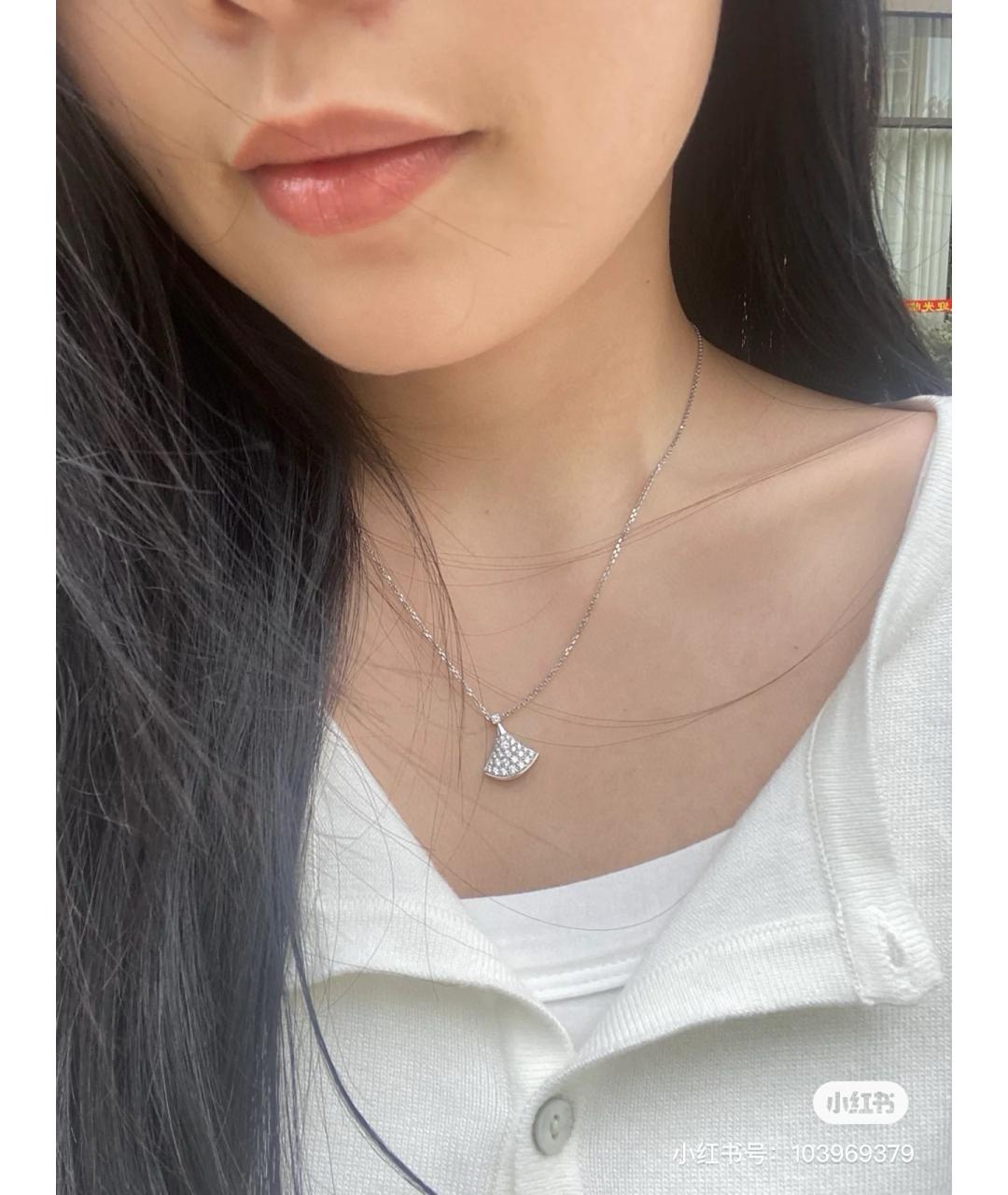 BVLGARI Серебряное колье из белого золота, фото 4