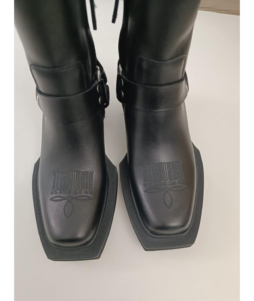 VETEMENTS Черные кожаные полусапоги, фото 3