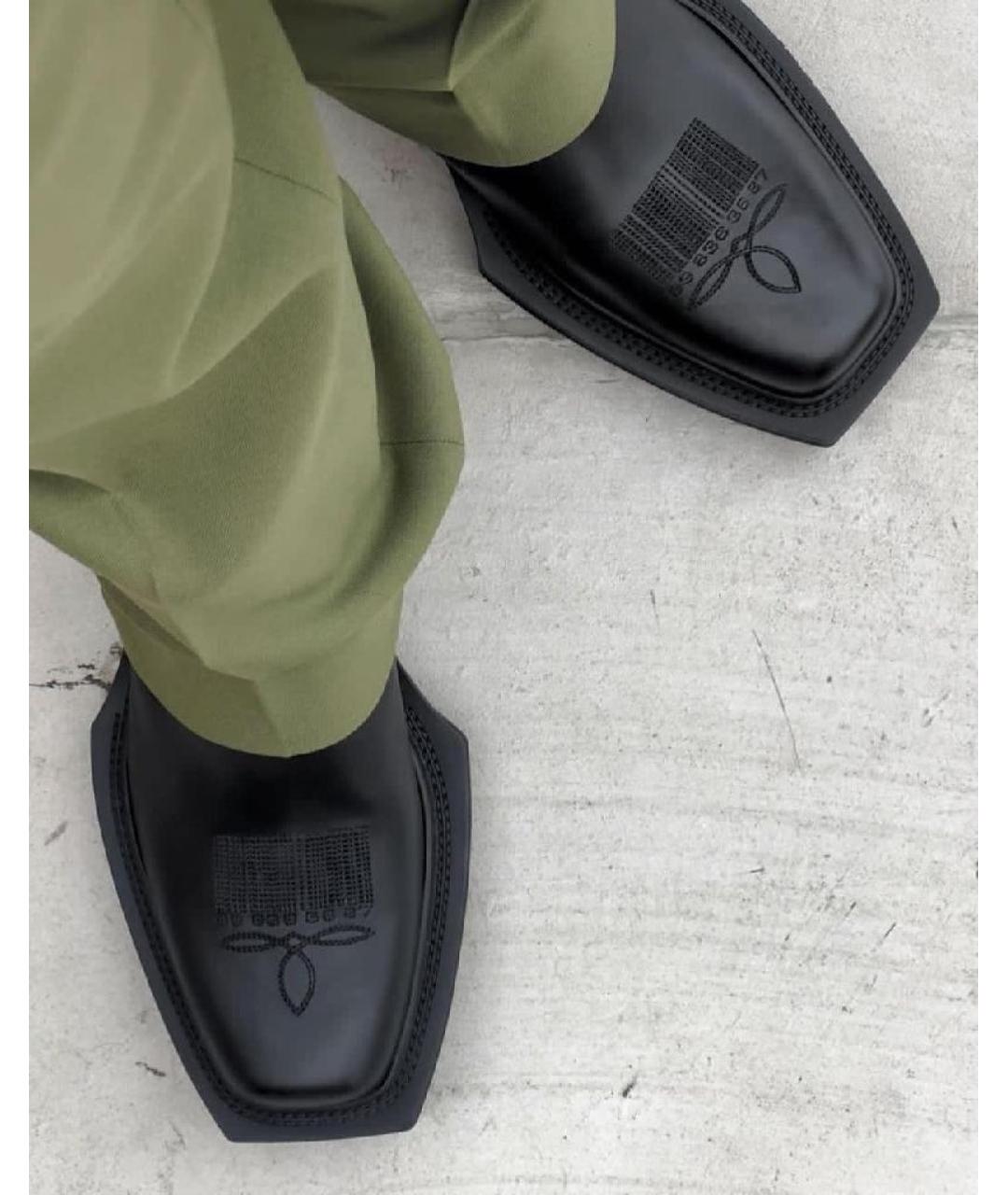 VETEMENTS Черные кожаные полусапоги, фото 8