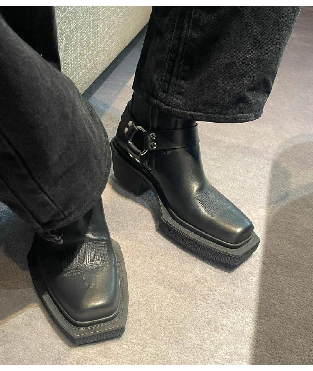 VETEMENTS Черные кожаные полусапоги, фото 7
