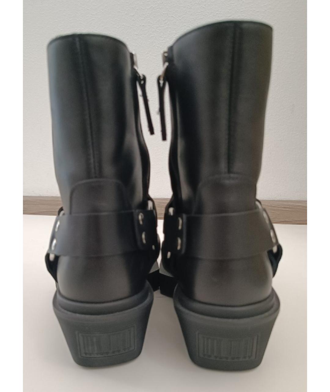 VETEMENTS Черные кожаные полусапоги, фото 4