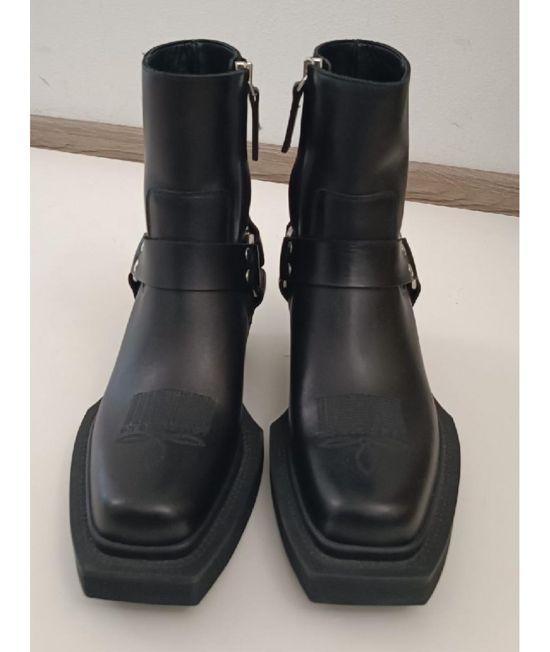 VETEMENTS Черные кожаные полусапоги, фото 2