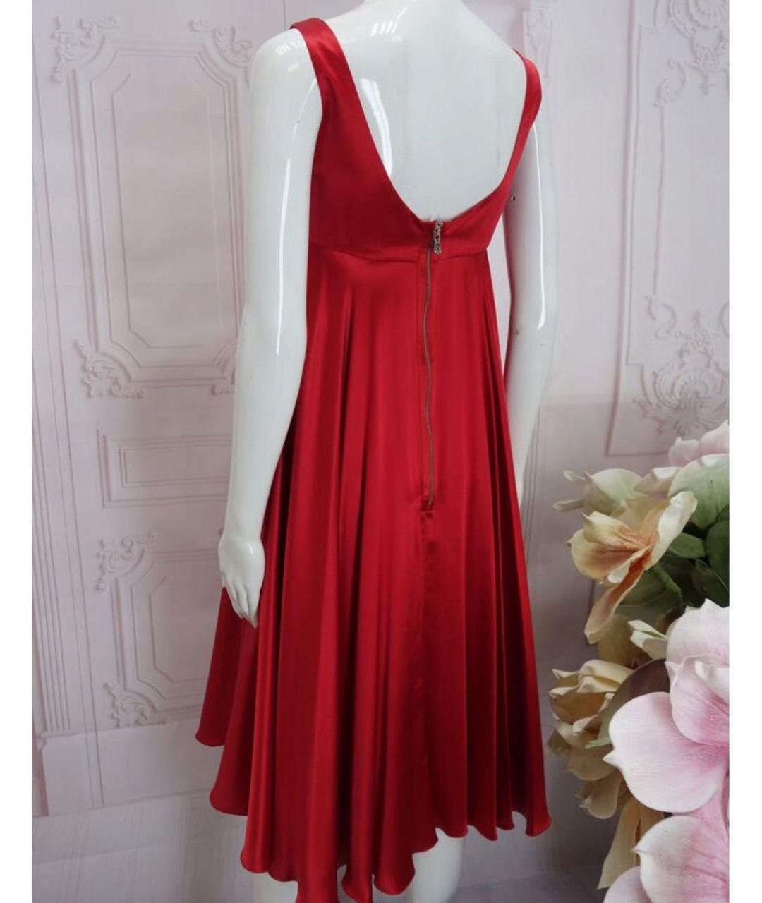 DOLCE&GABBANA Красное шелковое коктейльное платье, фото 7