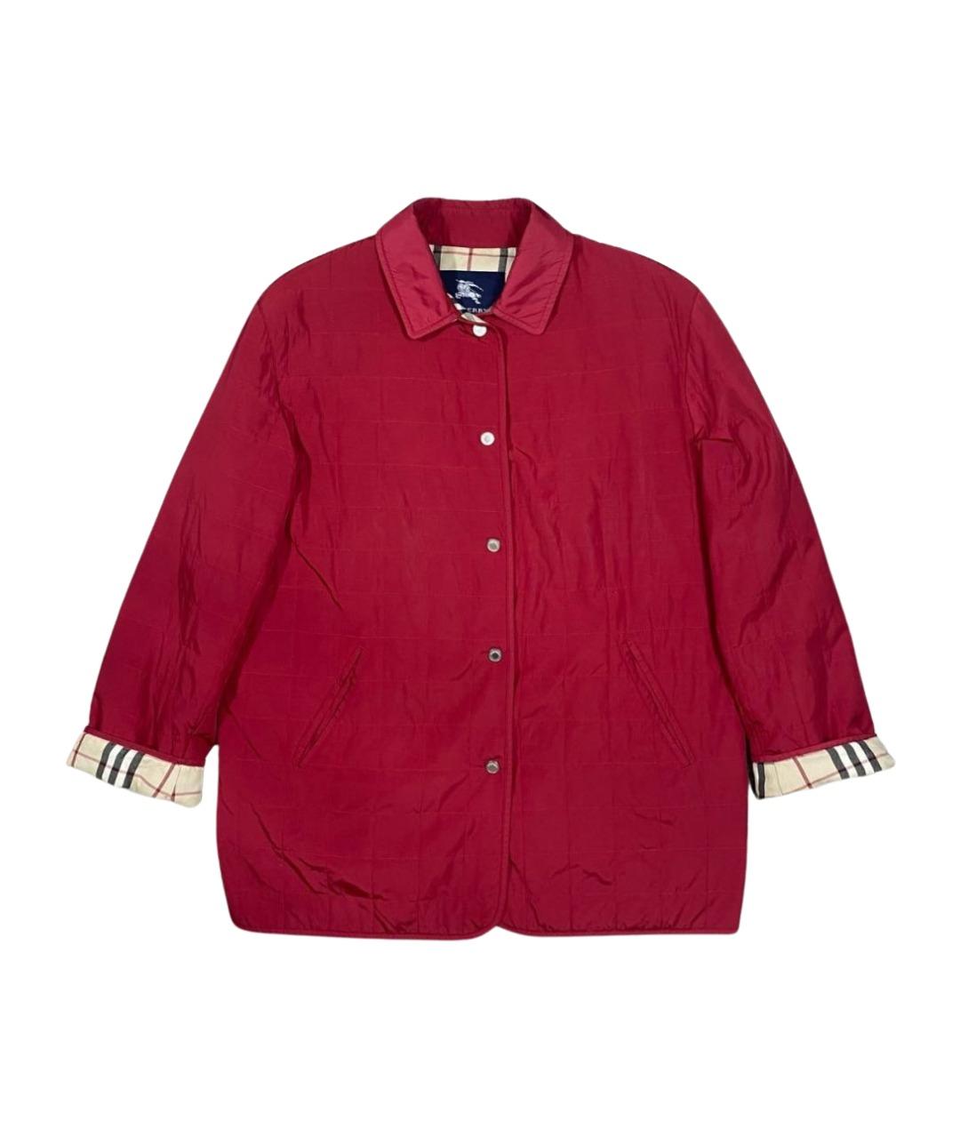 BURBERRY Красная полиамидовая куртка, фото 1