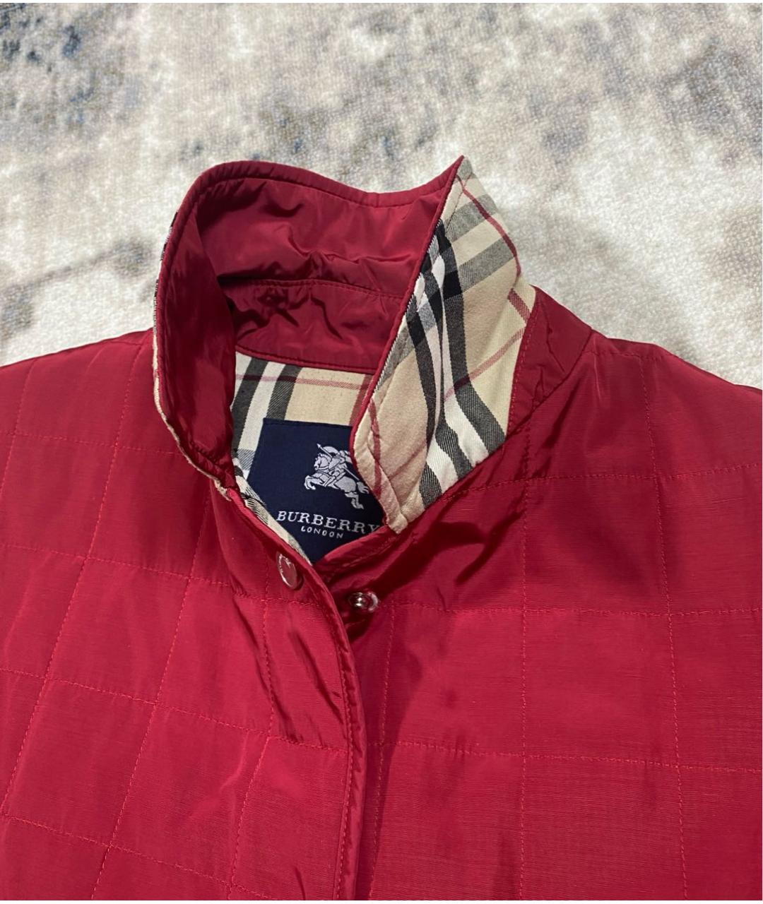 BURBERRY Красная полиамидовая куртка, фото 3