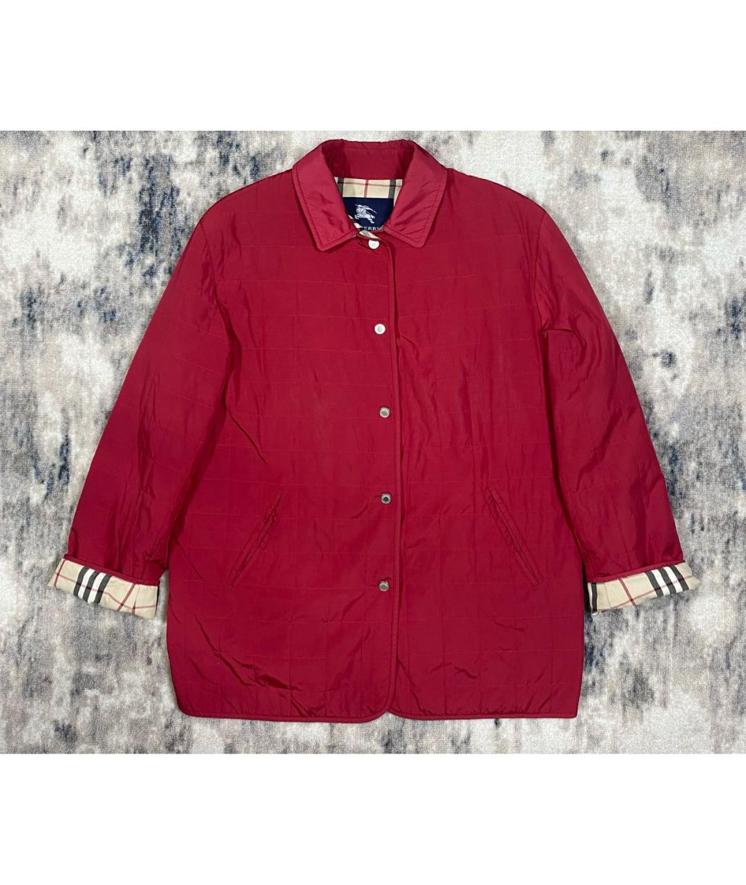 BURBERRY Красная полиамидовая куртка, фото 4