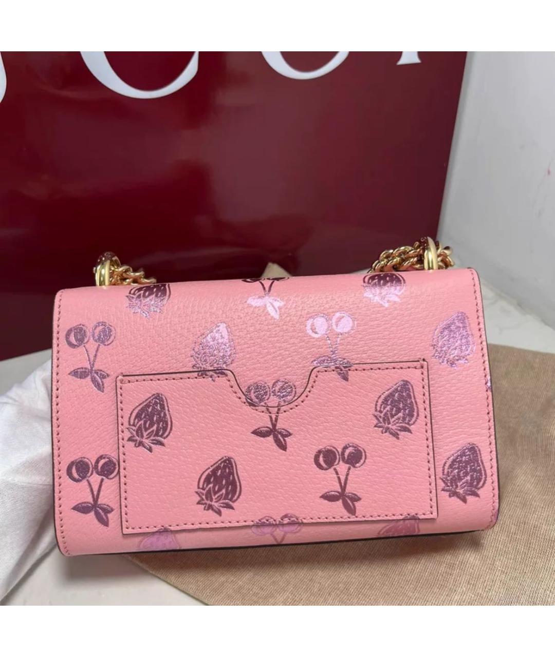 GUCCI Розовая кожаная сумка через плечо, фото 2