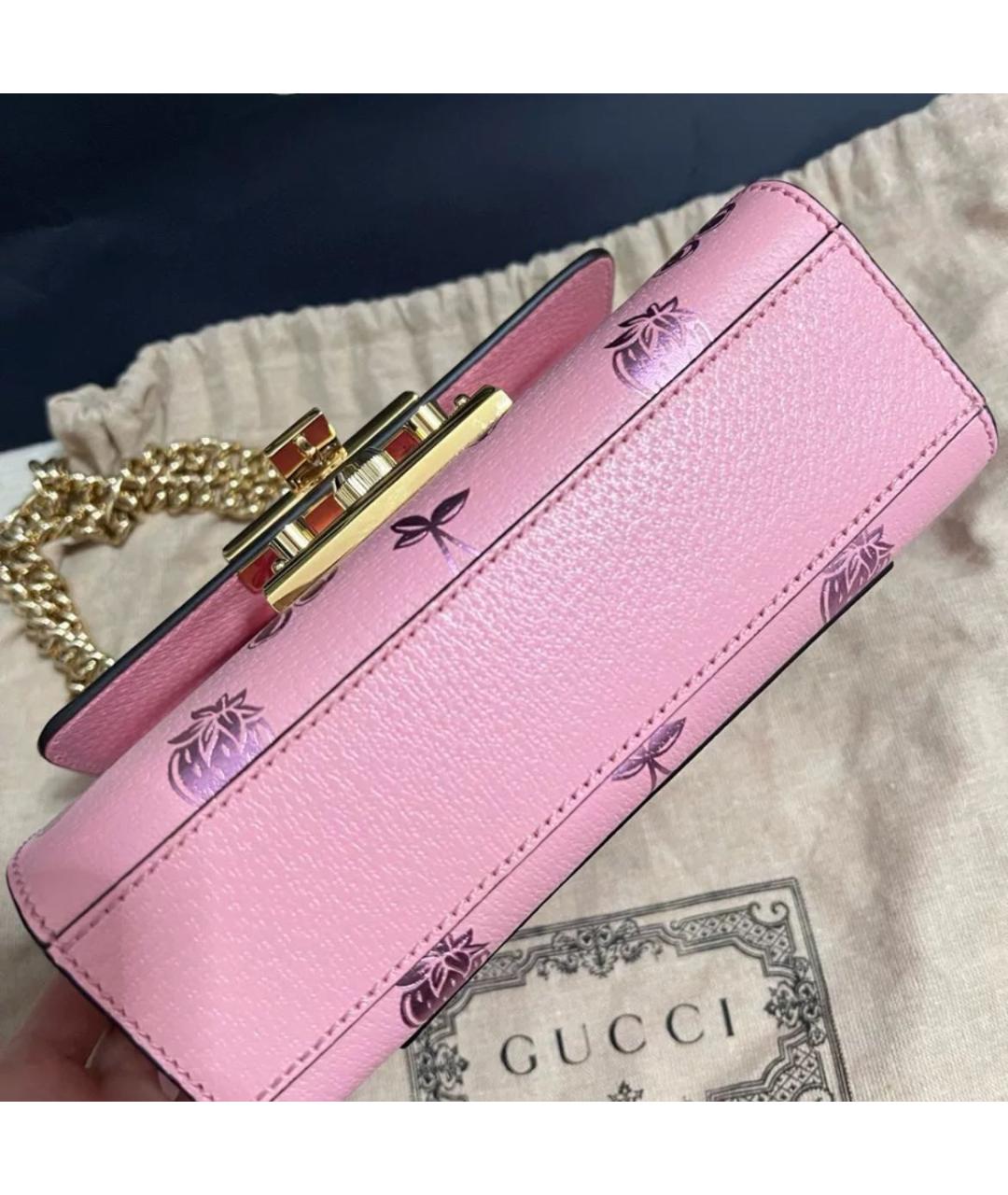 GUCCI Розовая кожаная сумка через плечо, фото 3