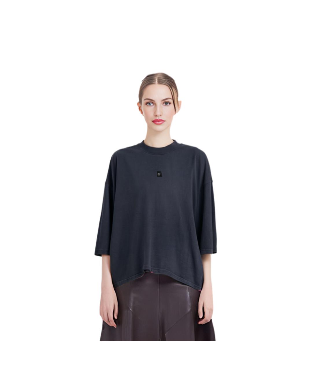 YEEZY Черная хлопковая футболка, фото 2