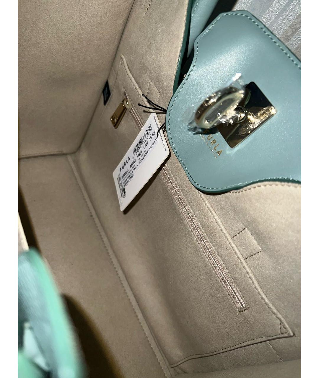 FURLA Зеленая кожаная сумка тоут, фото 6